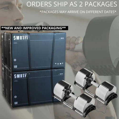 Vista 3 de SMRTFT NUOBELL Adjustable Dumbbells 5–80 lb Set Original NUOBELL Ceniza