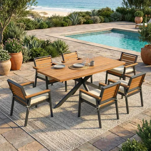 Vista 9 de Quarte Moderno juego de comedor de patio al aire libre de 5 piezas, juego de barra de mimbre de ratán de polietileno para jardín, 4 sillas de altura