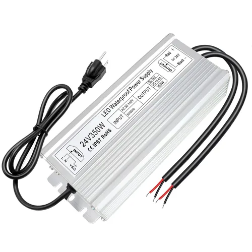 Vista 16 de inShareplus fuente de poder LED, 24V 40W IP67 impermeable para exteriores, transformador de bajo voltaje de CA 90-140V a CC 24V 1.7A, adaptador