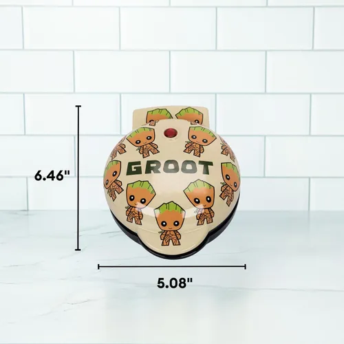 Vista 3 de Uncanny Brands - Mini Fabricante de gofres de Groot - Cocina con tu personaje favorito de GOTG