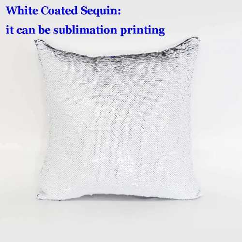 Vista 7 de H-E Funda de cojín cuadrada en blanco reversible con lentejuelas mágicas deslizantes para sublimación (azul)