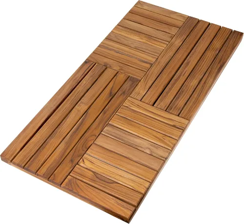Vista 9 de Utoplike Tapete de baño de teca, tapetes de ducha de madera de 24 x 16