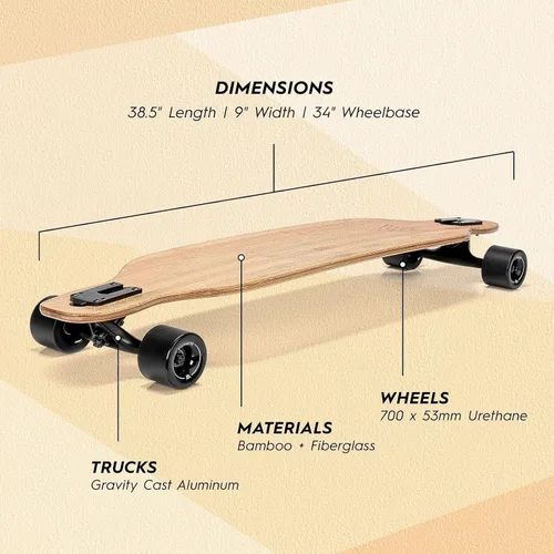 Vista 2 de Magneto, longboards de bambú para paseos, tallado, estilo libre, descensos y baile