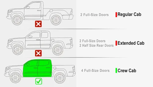 Vista 2 de APS Estribos tubulares negros de 6 pulgadas estilo desplegable, barras Nerf compatibles con Toyota Tacoma 2005-2023 doble cabina de tripulación