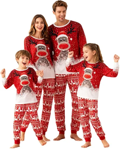 Vista 41 de OAKFashion Conjuntos de Pijamas Familiares de Navidad, Pijamas Familiares a Juego de Navidad Ropa de Dormir Pjs