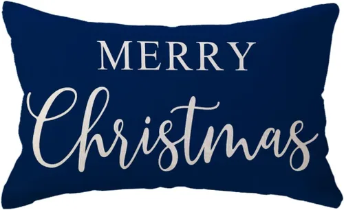 Vista 8 de Fundas de almohada lumbar de Navidad estilo granja, fundas de cojín de vacaciones de invierno, fundas de almohada decorativas rectangulares