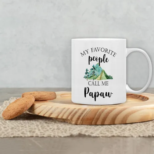 Vista 4 de Taza de Papaw QASHWEY, Tazas de Café de Regalo de Nietos para Abuelo, Regalos de Abuelo Papaw, Taza del Día del Padre Taza de Té para Abuelo, Mis