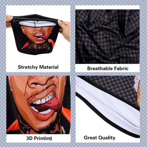 Vista 4 de Pasamontañas Máscara Estampado 3D Máscara de Cara Completa Polaina de Cuello Refrescante Protección Solar Cubierta Facial Máscara Resistente al