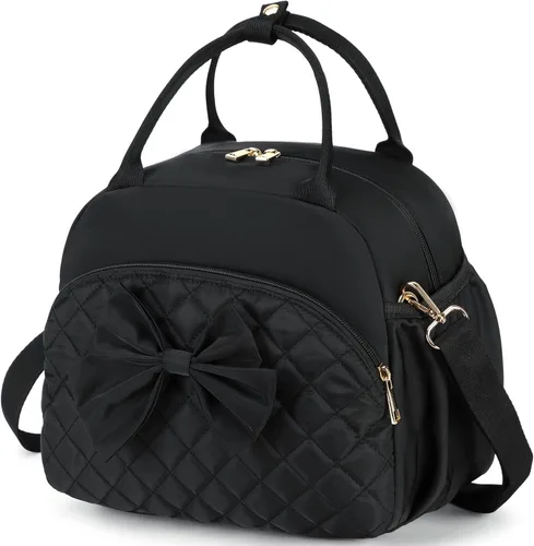 Vista 16 de LEDAOU Lonchera para Mujeres, Bolsa de Almuerzo Acolchada con Relleno Puffer, con Correa Ajustable, Aislada, Reutilizable, para el Trabajo, Escuela