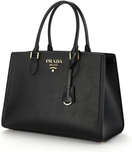 Vista 3 de Prada Bolso grande de piel Saffiano Lux negro 1BA228, Negro