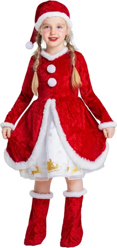 Vista 2 de IKALI Kids Holiday Santa Claus Costume Christmas Dress Holiday Party Dress-up Outfit for Boys Girls Children