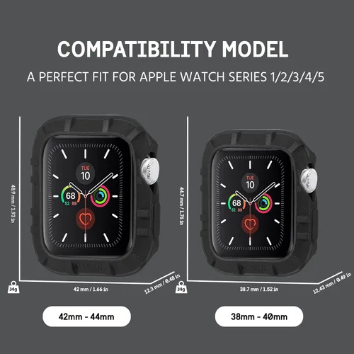 Vista 6 de Pelican - Protector Series - Parachoques para 1.496-1.575 in Apple Watch Series 1/2/3/4/5 - Negro