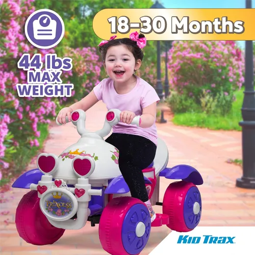Vista 4 de Kid Trax Royal Princess 6V para niños pequeños, juguetes de montar para niños - Juguetes para niñas pequeñas, para interiores y exteriores, coche