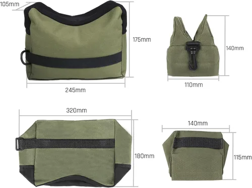 Vista 3 de Bolsas de apoyo para tiro al aire libre de Twod - Banco deportivo con soporte delantero y trasero para rifle de tiro al blanco, soporte para rifle