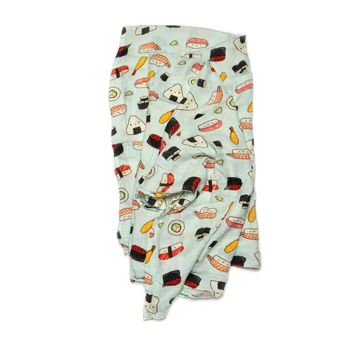 Vista 17 de Loulou Lollipop Manta de muselina para envolver con osos en bicicleta - 70% rayón de bambú, 30% algodón, talla 18-24M, unisex, ligera, para verano