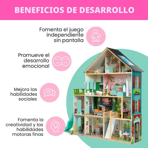 Vista 9 de Delta Children Casa de muñecas Deluxe Maui - Casa de muñecas grande de 4 pisos con 12 habitaciones, incluye 50 accesorios - Ascensor funcional