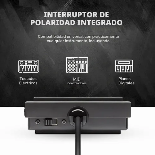 Vista 2 de M-AUDIO SP-1 Pedal de sostenimiento universal para teclados MIDI, pianos digitales, pianos eléctricos y más