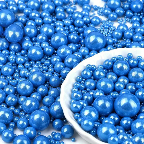 Vista 30 de Gránulos de perlas negras para decoración de pasteles, 6 tamaños de perlas Negro