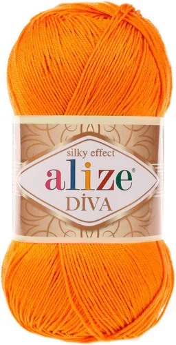 Vista 40 de Alize Diva Silk Effect 100% hilo acrílico de microfibra, 1 madejas de bola de 3.53 oz 383yds color (1 - crema)