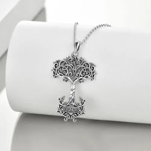 Vista 2 de YAFEINI Joyería vikinga con colgante de daga de talismán de arma vikinga, regalo de joyería vikinga para hombres, Plata esterlina, No es una piedra