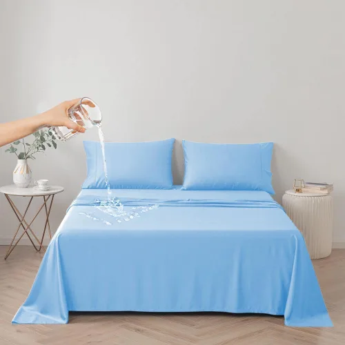 Vista 9 de Funda de cama impermeable para perros y gatos, resistente al pelo de las mascotas, funda protectora para cama con tela fina 100% impermeable
