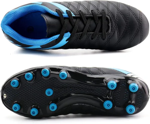 Vista 5 de brooman Tacos de fútbol atléticos para niños y niñas, zapatos de fútbol para exteriores
