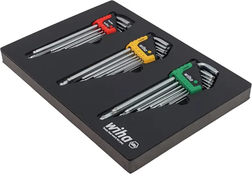 Vista 2 de Wiha 66979 Juego de 35 piezas de bandeja de llaves ErgoStar en forma de L - Hex métrico, Hex SAE, Torx
