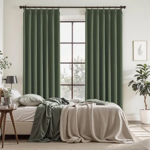 Vista 7 de UHITECH Cortinas plisadas pequeñas de 35 pulgadas de largo, cortinas opacas cortas para ventanas de sótano, aislamiento térmico, cortinas opacas