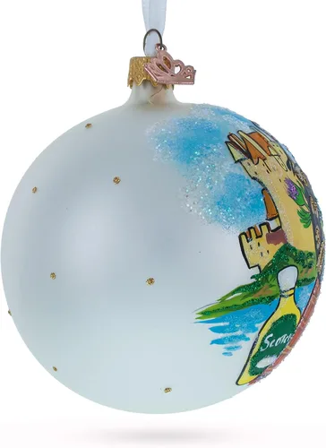 Vista 6 de Escocia, Gran Bretaña Bola de cristal Adorno de Navidad 4 pulgadas
