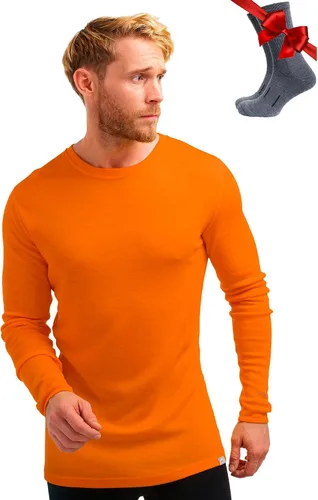 Vista 36 de 100% Merino Wool Base Layer Mens - Long Sleeve Thermal Shirts with Socks .320 negro
