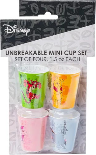 Vista 8 de Silver Buffalo Winnie the Pooh - Juego de 4 mini tazas de plástico con Tigger, Eeyore y Piglet, 1.5 onzas