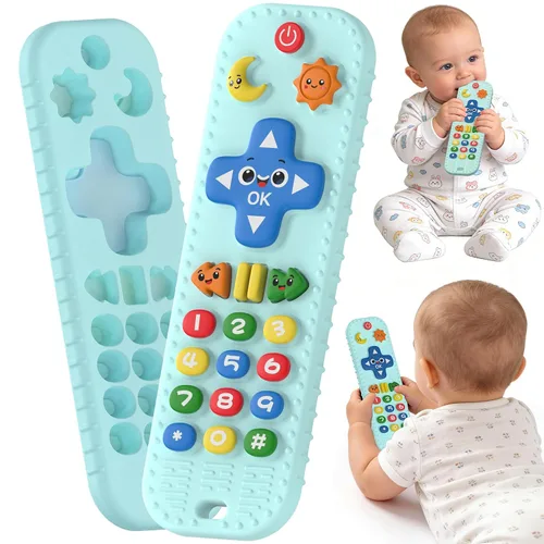 Vista 11 de Mordedor remoto del bebé del silicón de los juguetes de la dentición del Baby Essentials - Juguetes sensoriales para masticar, mordedor para bebé