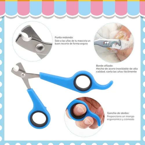 Vista 4 de KALAMANDA - Kit de aseo para conejo, cepillo para quitar uñas con cortaúñas de conejo, recortadores de uñas de conejo con peines para mascotas