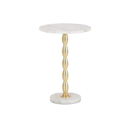 Vista 2 de Mesa auxiliar Home ESPRIT Blanco Dorado 41 x 41 x 57 cm