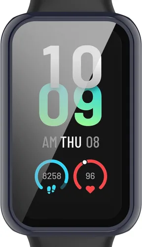 Vista 6 de Funda para reloj compatible con Amazfit Band 7, protector de pantalla de policarbonato duro, antiarañazos, a prueba de golpes, bisel protector