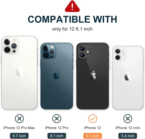 Vista 2 de Protector de lente de cámara compatible con iPhone 12/12 Mini/11 cubierta de cámara de vidrio templado, cubierta completa HD antiarañazos, anillo