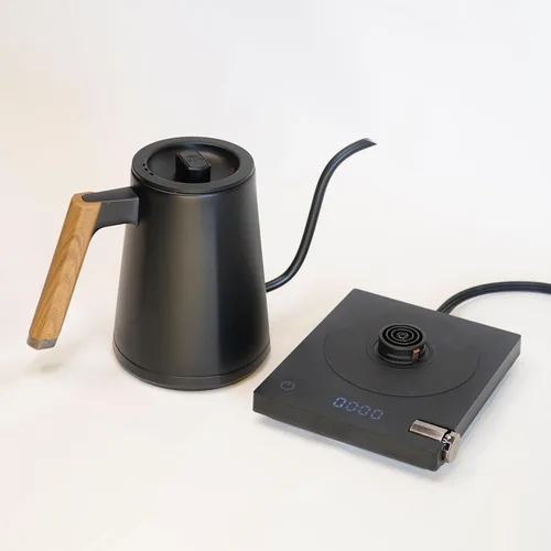 Vista 4 de Turin - Hervidor eléctrico de cuello de cisne de acero inoxidable de 20.3 fl oz con control preciso de temperatura, calentamiento rápido y mango