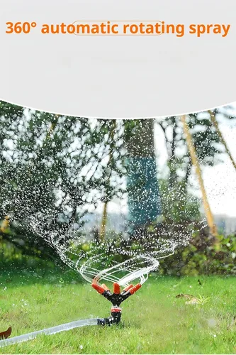 Vista 4 de Aspersor giratorio de 360° - Aspersor de césped con ángulo ajustable de 45°, sistema de riego para césped y jardines domésticos, hecho