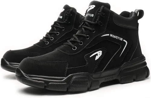 Vista 6 de PJZHJ Botas de punta de acero impermeables para hombres, Botas de trabajo de seguridad, Botas de punta de acero ligeras, Botas de construcción