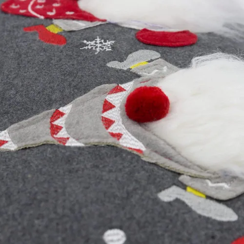 Vista 5 de JWH Funda de almohada decorativa de gnomo, almohada de Navidad, decoración de vacaciones de invierno, funda de almohada gris, cojín bordado