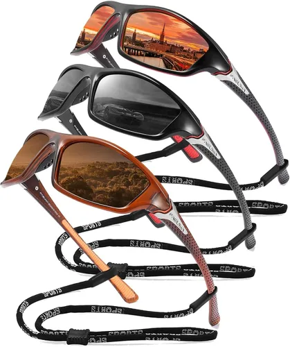Vista 23 de Gafas de sol polarizadas para hombre, ciclismo, conducir, pesca, 100% protección UV Cycling Driving Fishing