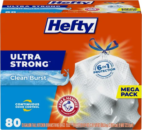 Vista 8 de Hefty - Bolsas de basura para cocina, altas, ultrarresistentes, aroma a cítricos, de 13 galones, 40