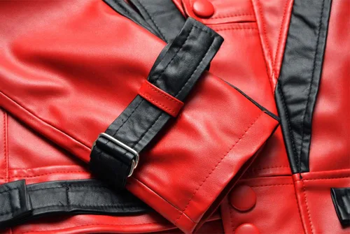 Vista 8 de Chaqueta de cuero MJ Thriller - FAUX - Color rojo