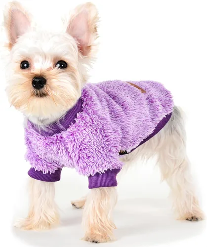 Vista 11 de Suéteres para perros pequeños, niña, perro macho, suéter, forro polar suave, ropa de invierno para mascotas, niño, niña, sudaderas de felpa, Negro