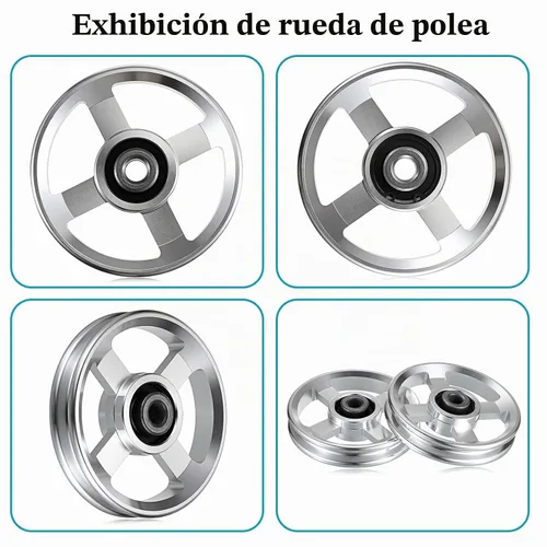 Vista 5 de OwnMy Juego de 2 ruedas de polea de aleación de aluminio de 3.740 in, sistema de polea para gimnasio en casa, máquinas de ejercicio, equipos