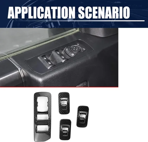 Vista 5 de Cubierta de panel de interruptor de fibra de carbono para Ford F150 2015 2016 2017 2018 2019 2020 Accesorios
