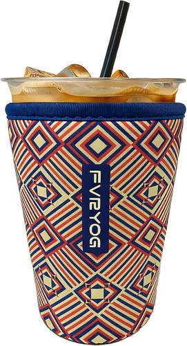 Vista 41 de Fundas de neopreno reutilizables aisladas para café helado, fundas para tazas de café helado, fundas para bebidas heladas y calientes