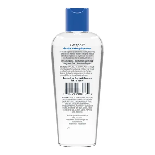 Vista 8 de Desmaquillador suave resistente al agua, 6.0 onzas líquidas, de la marca Cetaphil