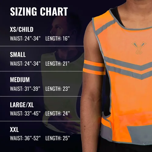 Vista 2 de Reflective Running Vest with Pocket & 2 Bands, High-Visibility