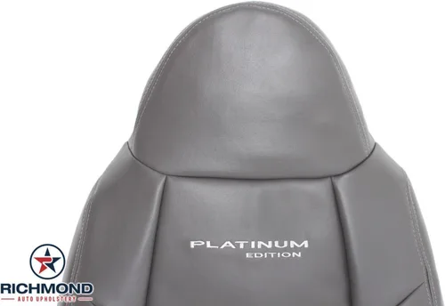 Vista 5 de Richmond Auto Upholstery - Driver Side Lean Back Leather Seat Cover, Gray (Compatible with 2001 Ford F250 Platinum Edition)